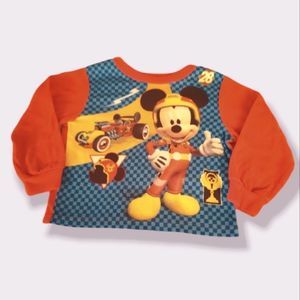 Disney - Mickey - Roadster Racers - Toddler Size 3T - Red Fleece Pajama Shirt